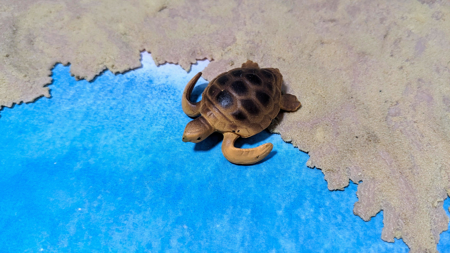 Wasser Schildkröte Modell Tier für Zoo Diorama 1:35 / 1:32 (Spur 1) - bemalt