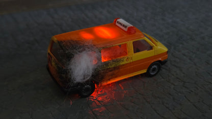 Diverse brennende H0 Autos "Krawalle" + Feuer LED (1:87)