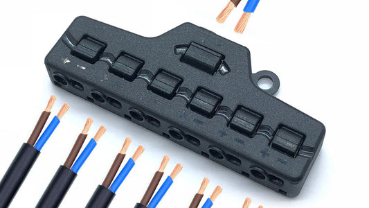 6-fach Kabelverteiler Splitter für Modellbahn Beleuchtung uvm. 1-42V