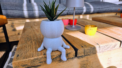 Harry Plant "Sittin On" lustiger sitzender Blumentopf - ideal fürs Regal