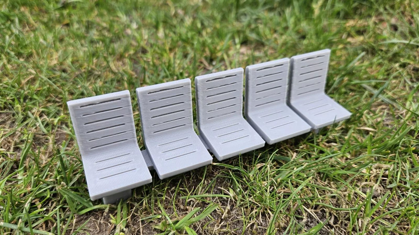 4 Stück Bahnsteigsitze für Bahnhof Bahnsteig Haltestellen Sitze Sitzbank