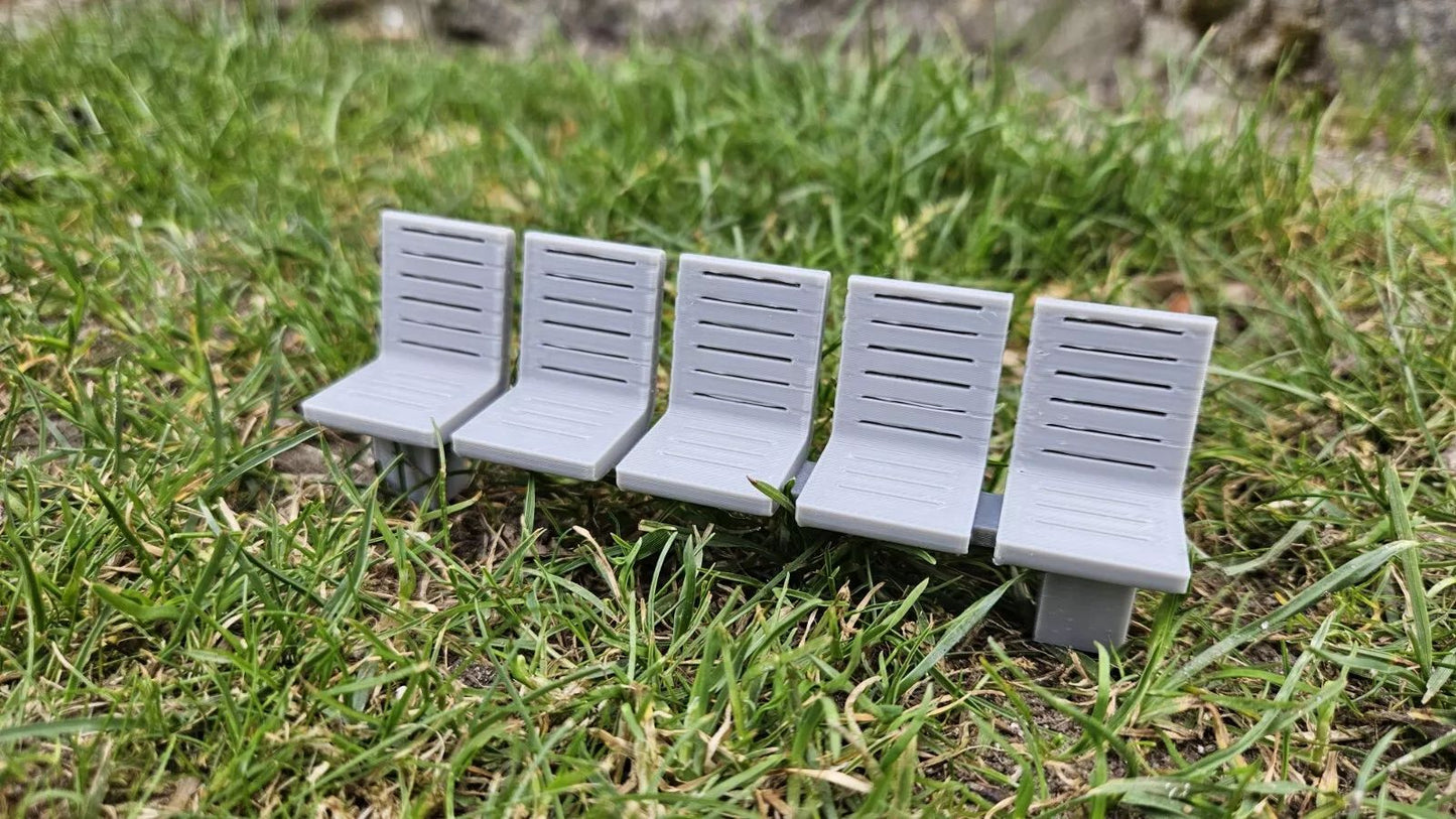 4 Stück Bahnsteigsitze für Bahnhof Bahnsteig Haltestellen Sitze Sitzbank