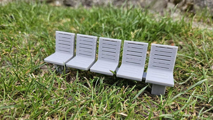 4 Stück Bahnsteigsitze für Bahnhof Bahnsteig Haltestellen Sitze Sitzbank