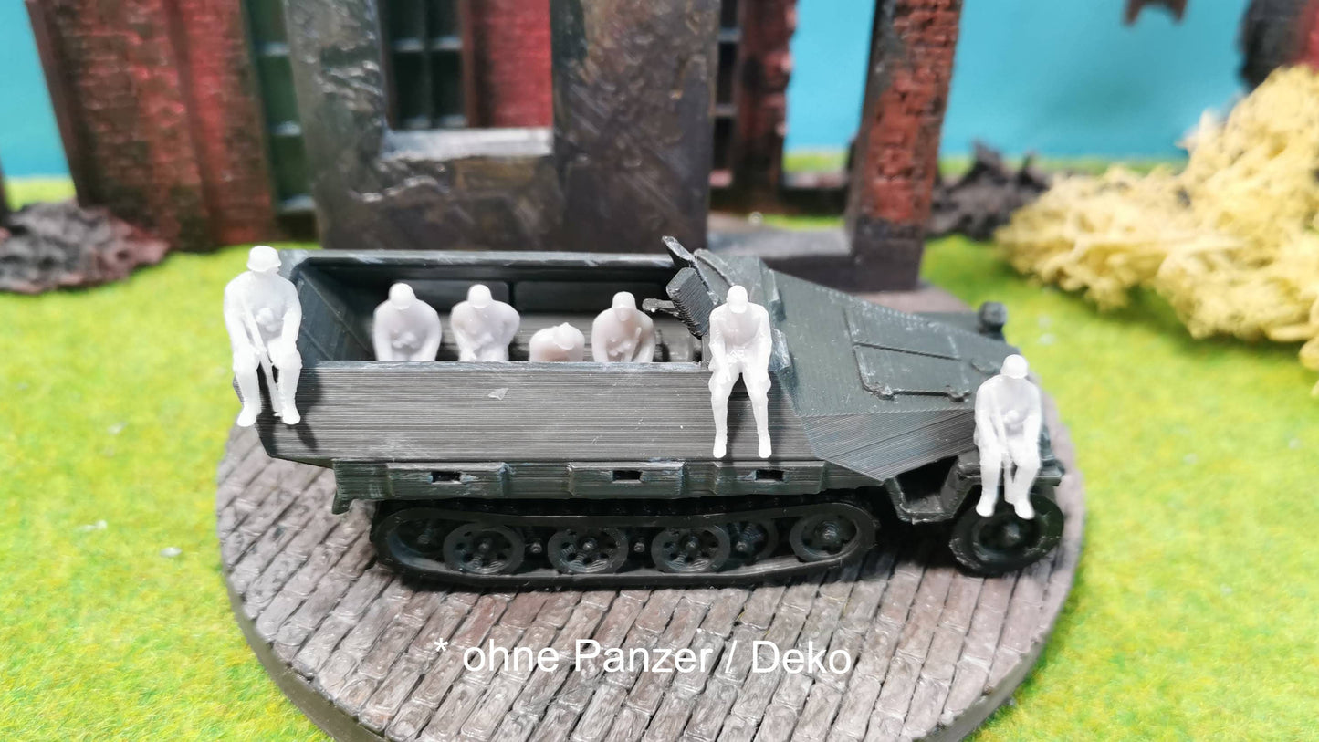 7x Resin Figuren "sitzende Deutsche Soldaten 2" der Wehrmacht WW2