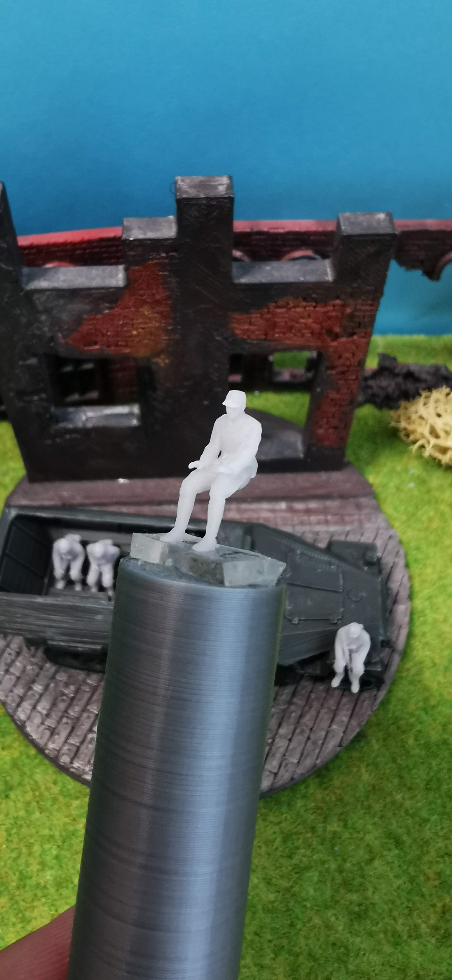 7x Resin Figuren "sitzende Deutsche Soldaten 2" der Wehrmacht WW2