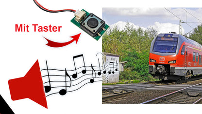 Soundmodul "Bahnübergang" mit Lautsprecher + Taster