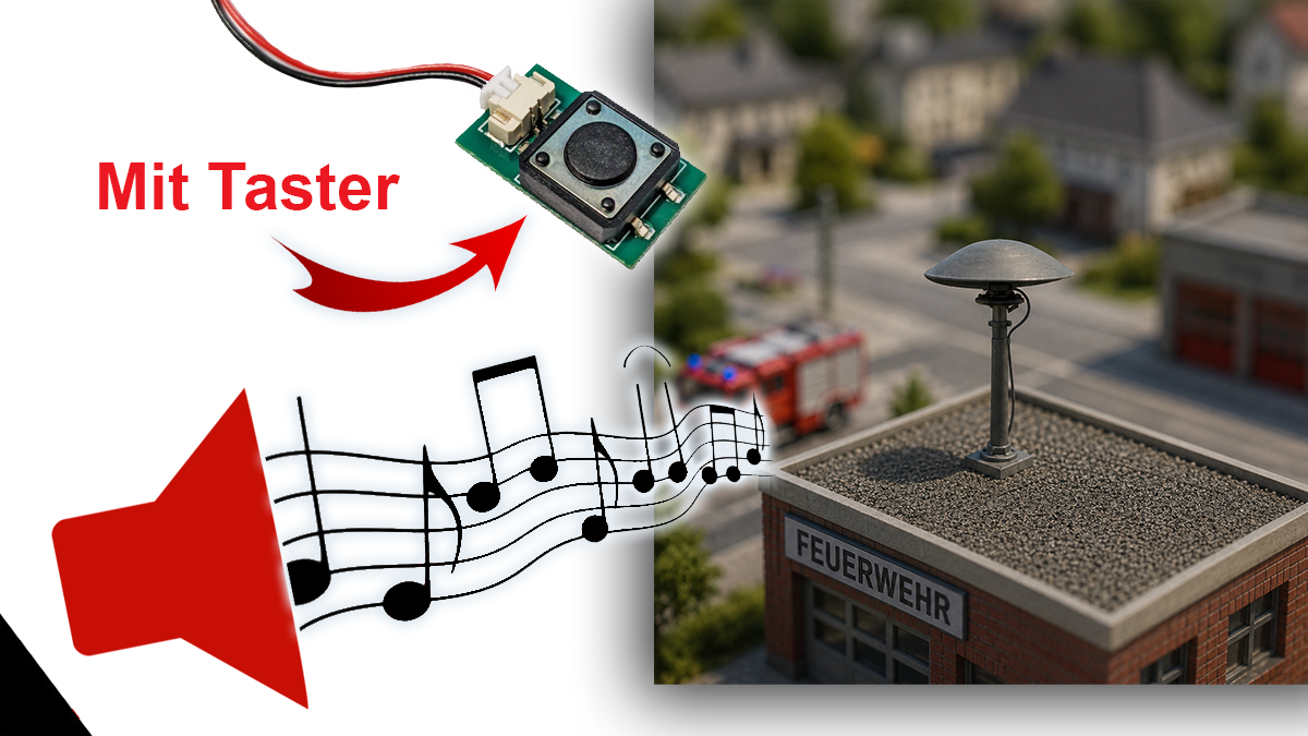 Soundmodul "Feuerwehr Alarm" Sirene mit Lautsprecher + Taster
