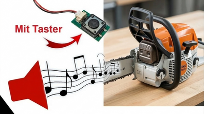 Soundmodul "Kettensäge" Waldarbeiter mit Lautsprecher + Taster