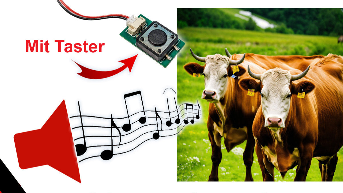 Soundmodul "Kühe auf Weide" mit Lautsprecher + Taster