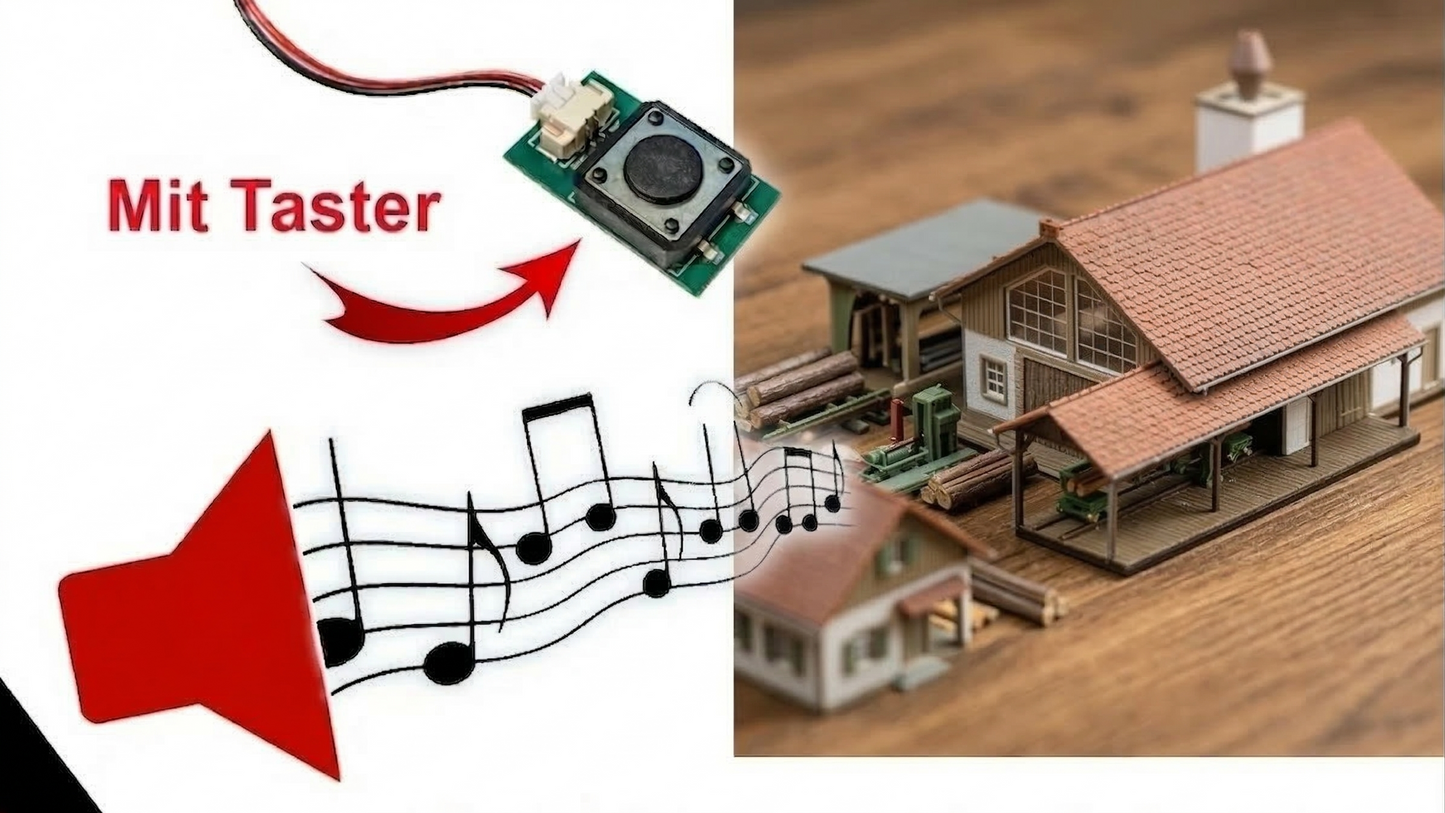 Soundmodul "Sägewerk" Holzsägewerk mit Lautsprecher + Taster