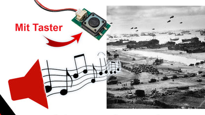 Soundmodul "WW2 Gefecht" Kriegssound mit Lautsprecher + Taster