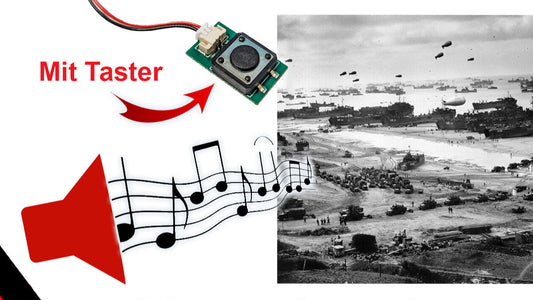 Soundmodul "WW2 Gefecht" Kriegssound mit Lautsprecher + Taster