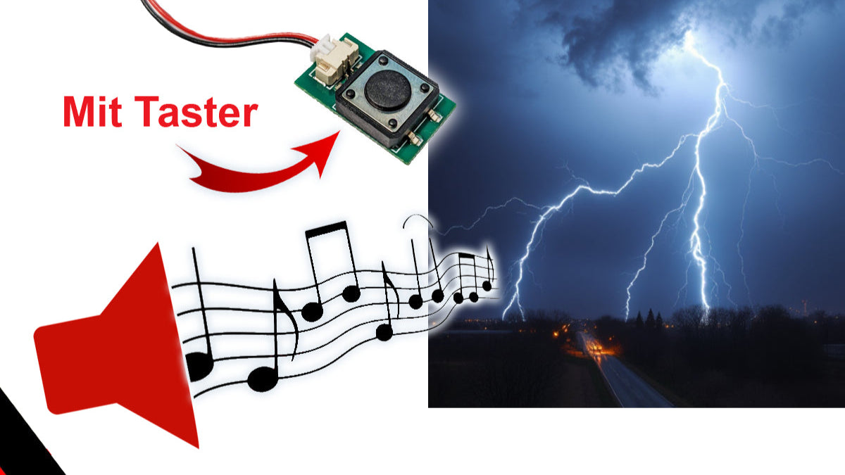 Soundmodul "Blitz & Donner" mit Lautsprecher + Taster