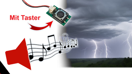 Soundmodul "Gewitter, Regen, Sturm" mit Lautsprecher + Taster