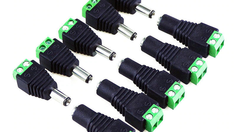 10x DC Buchse/Stecker Adapter 2,1x5,5mm mit Schraubklemme