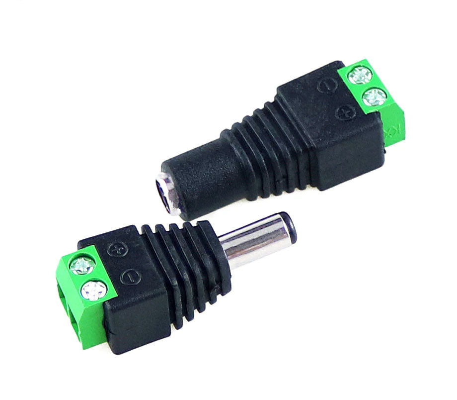 10x DC Buchse/Stecker Adapter 2,1x5,5mm mit Schraubklemme