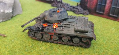 Zerstörter T-34 Sowjet Panzer (+Feuer LED)