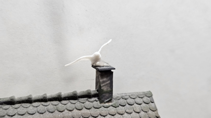 10 Stück Tauben für Spur 1 (1:32/1:35) weiß