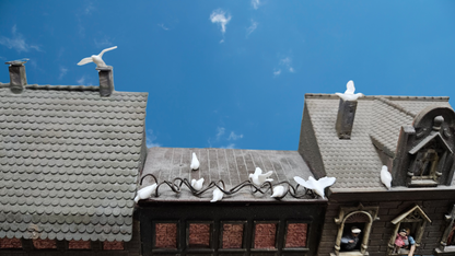 10 Stück Tauben für Spur 1 (1:32/1:35) weiß