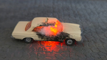 Diverse brennende H0 Autos "Krawalle" + Feuer LED (1:87)