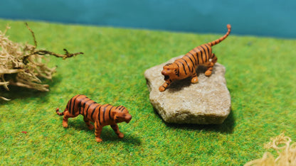 2x Tiger Raubkatzen Figuren Set Tiere 1:87 (H0) - bemalt