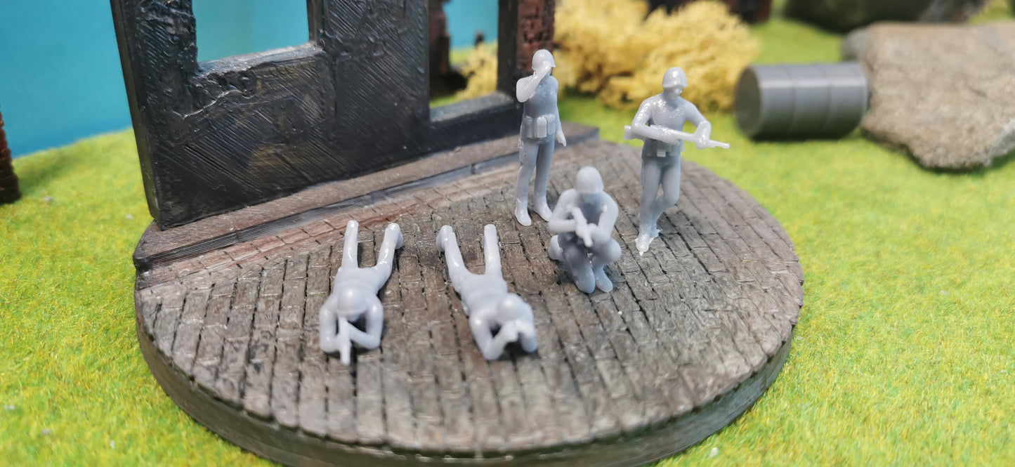 5x Resin Figuren "kämpfende US Ranger" WW2 Soldaten Set