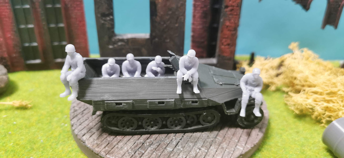 6x Resin Figuren "sitzende US Ranger" WW2 Soldaten Set