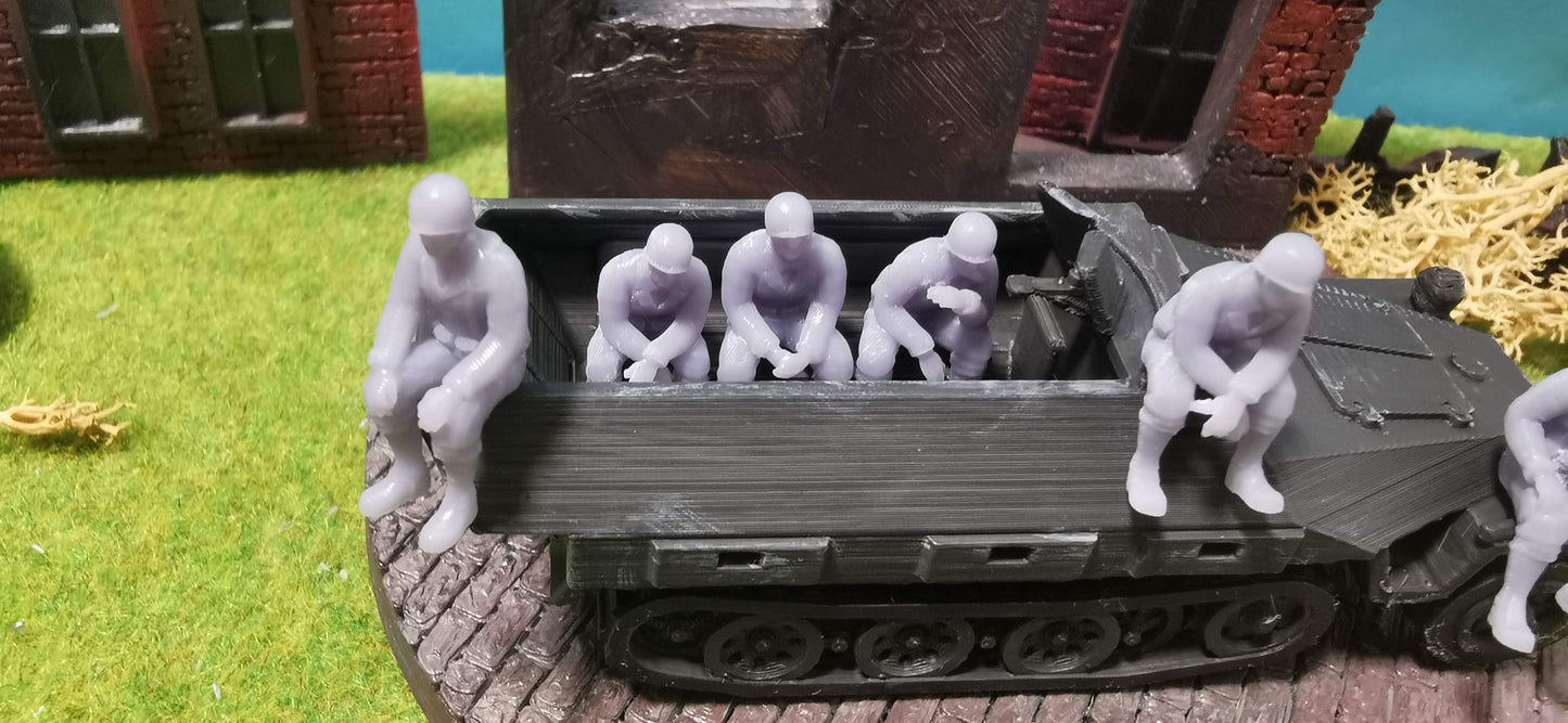 6x Resin Figuren "sitzende US Ranger" WW2 Soldaten Set