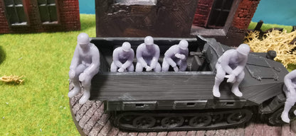 6x Resin Figuren "sitzende US Ranger" WW2 Soldaten Set