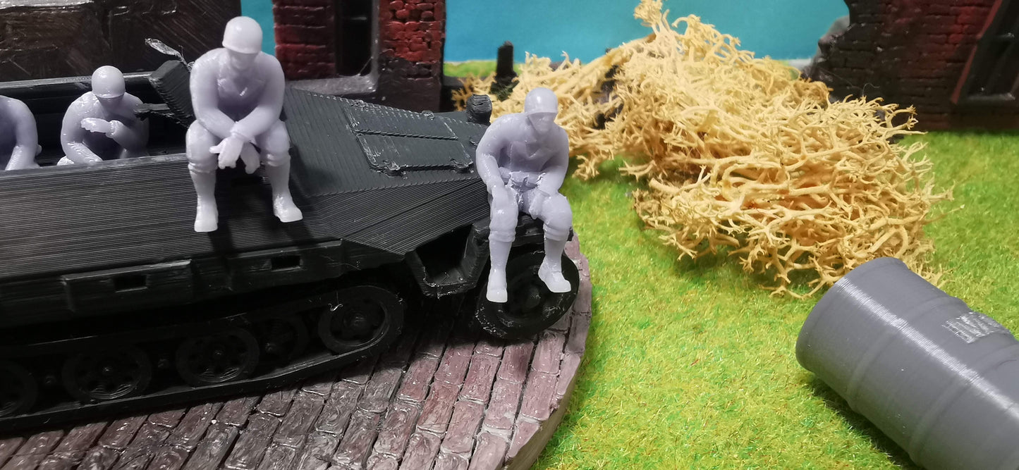 6x Resin Figuren "sitzende US Ranger" WW2 Soldaten Set