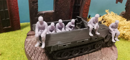 6x Resin Figuren "sitzende US Ranger" WW2 Soldaten Set