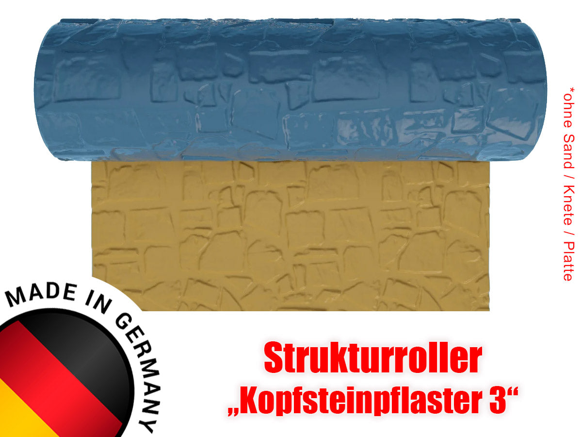 Strukturwalze Walze Roller "Kopfsteinpflaster 3" Modellbau