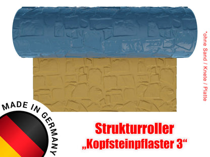 Strukturwalze Walze Roller "Kopfsteinpflaster 3" Modellbau