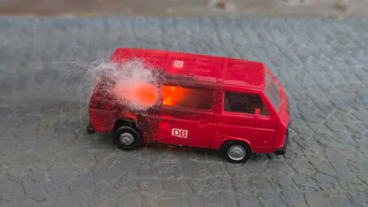 Diverse brennende H0 Autos "Krawalle" + Feuer LED (1:87)