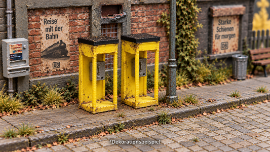 2x gelbe Telefonzelle Typ FeH 53 1950er