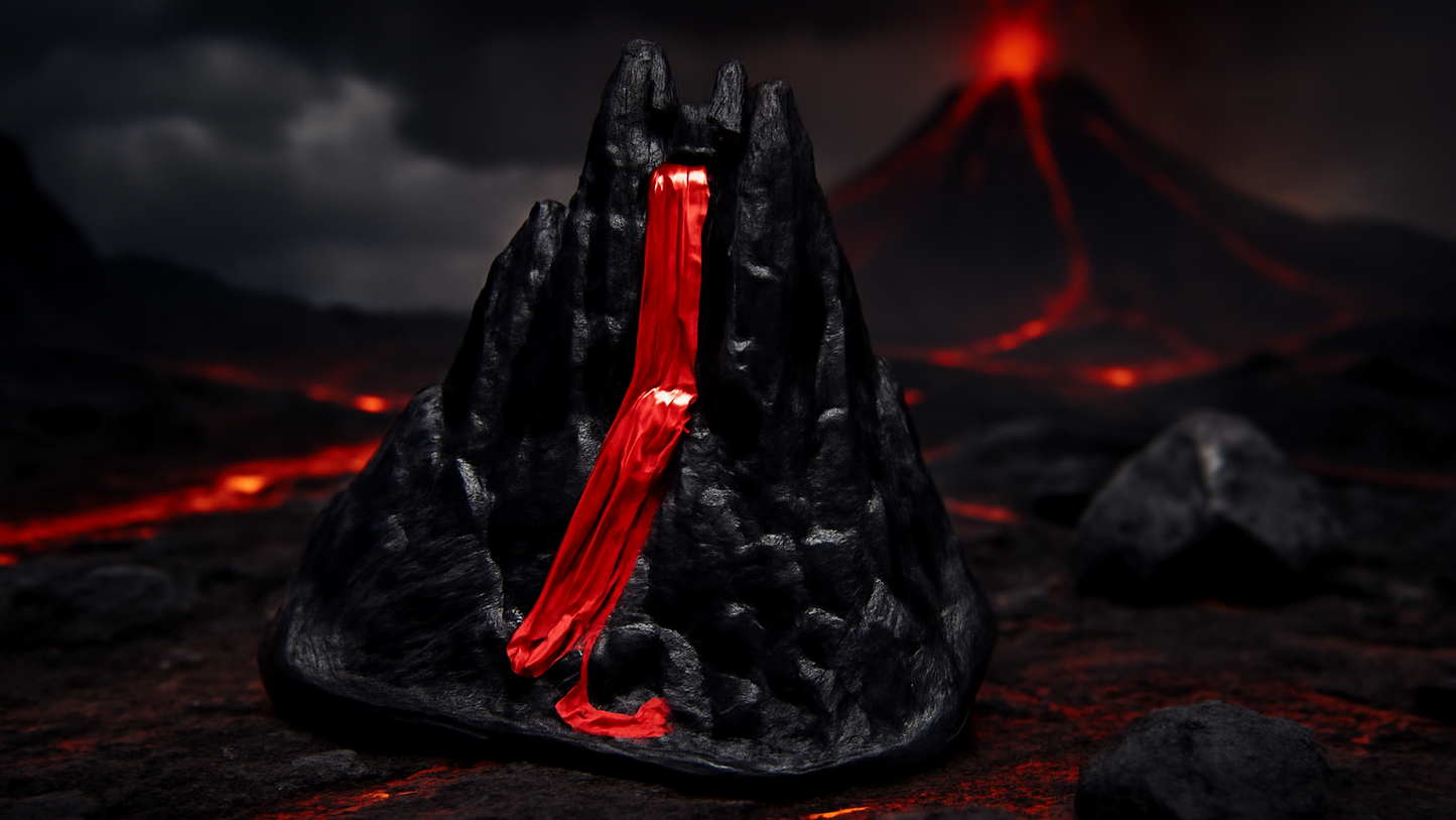 Ausbrechender Vulkan für Spur N & Z - fertig bemalt