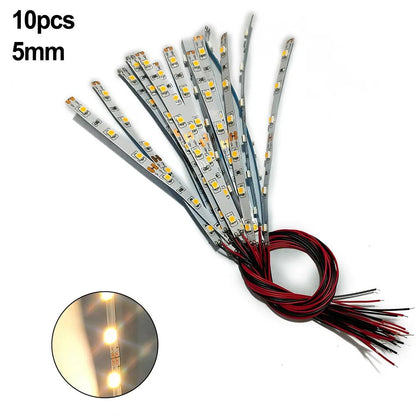 5x LED Waggonbeleuchtung 9-24V warmweiß 83mm Hausbeleuchtung mit Kabel H0 TT 0 G