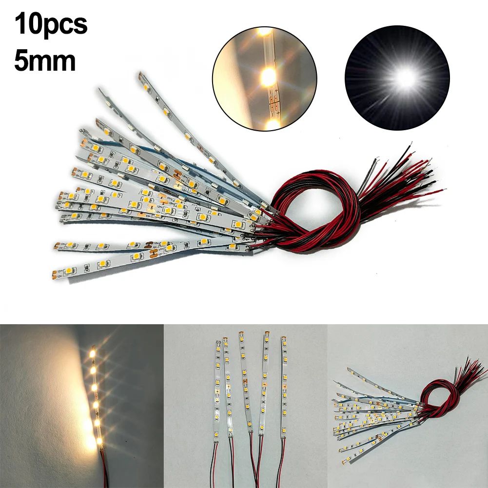 5x LED Waggonbeleuchtung 9-24V warmweiß 83mm Hausbeleuchtung mit Kabel H0 TT 0 G
