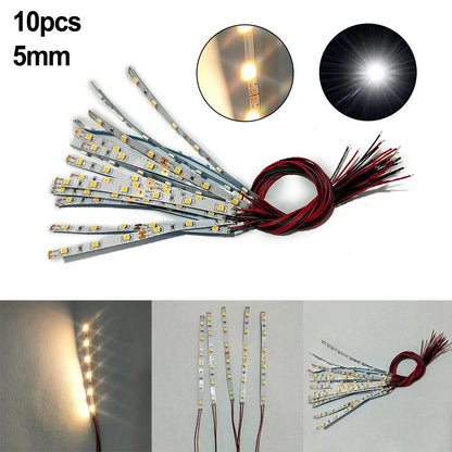 5x LED Waggonbeleuchtung 9-24V warmweiß 83mm Hausbeleuchtung mit Kabel H0 TT 0 G