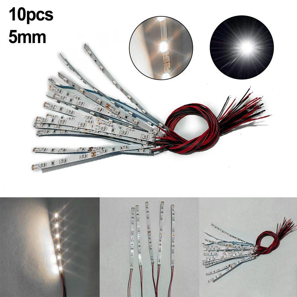 5x LED Waggonbeleuchtung 9-24V warmweiß 83mm Hausbeleuchtung mit Kabel H0 TT 0 G