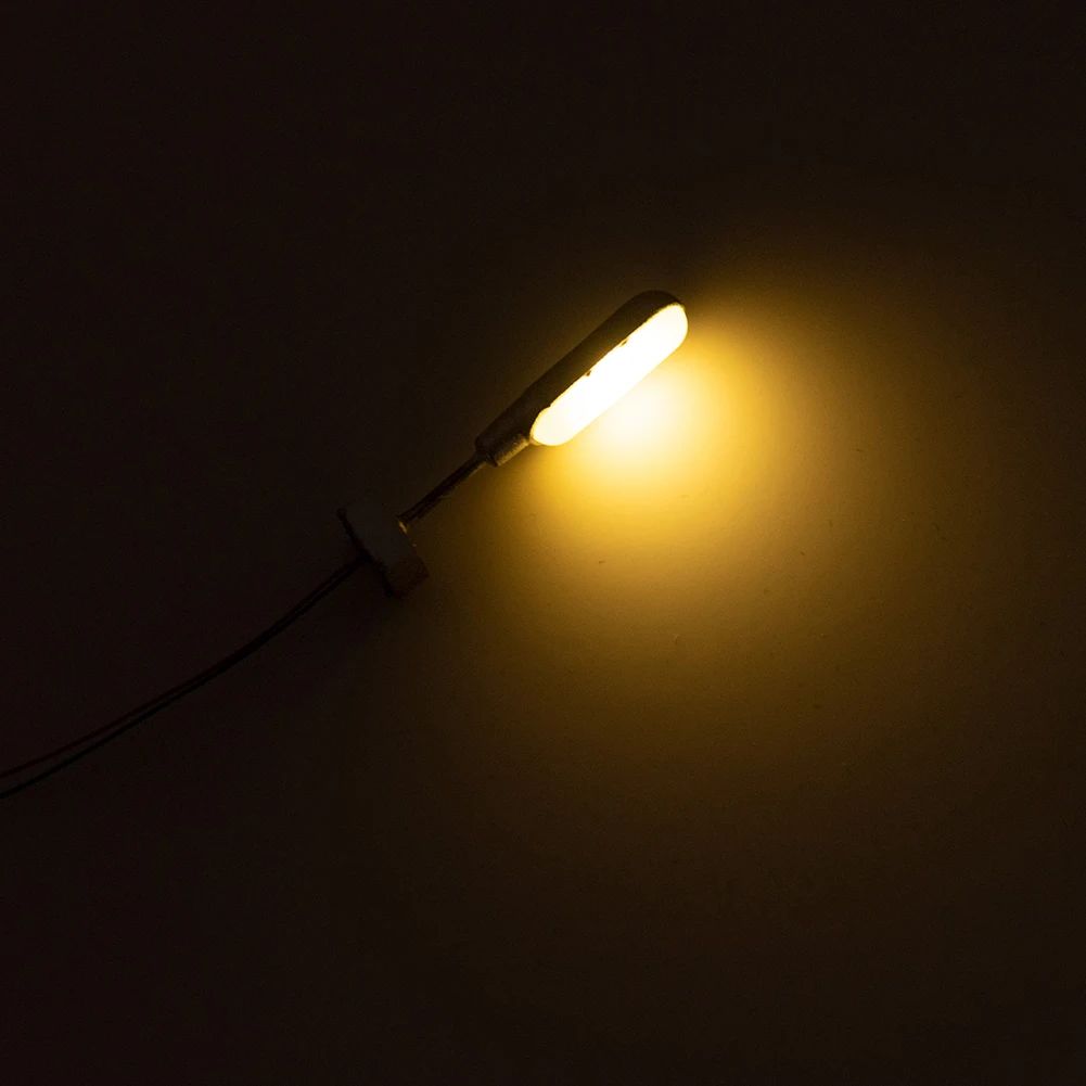 10 Stück Wandlampen LED Straßenlampen 1-flammig für H0 Häuser Gebäude schwarz
