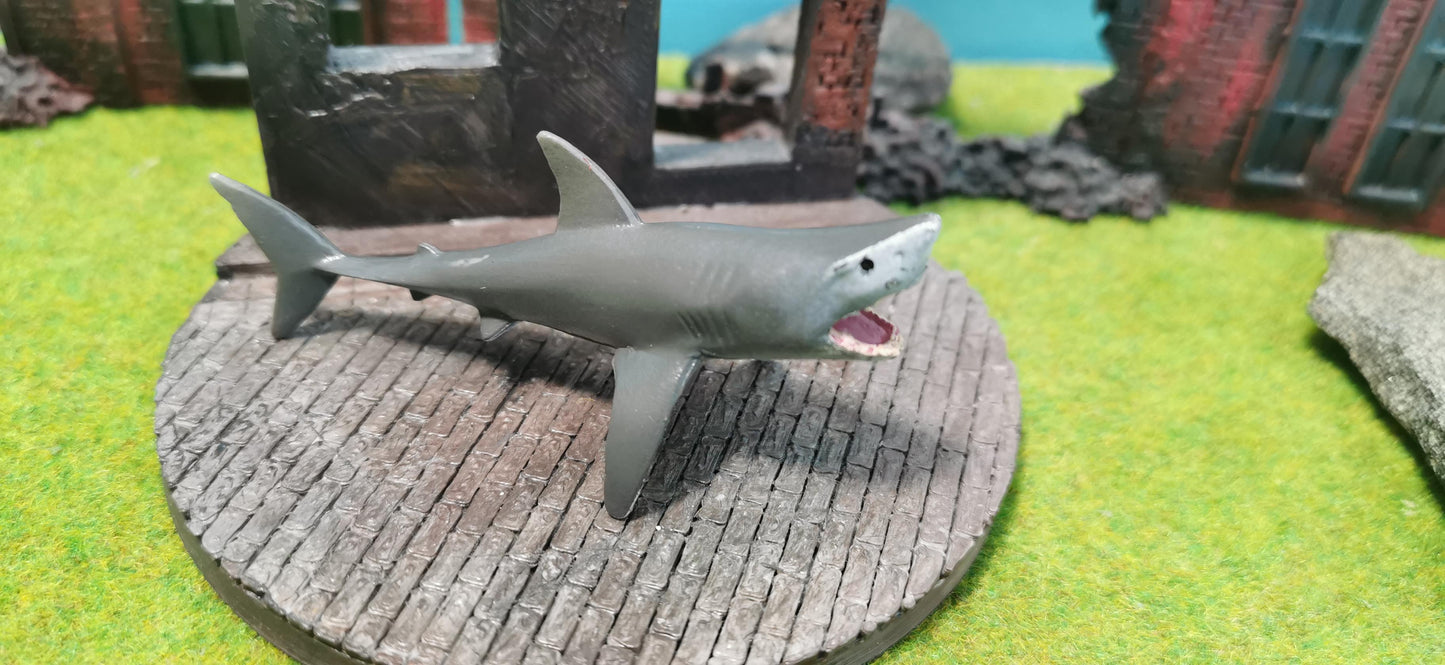 Weißer Großer Hai Modell Tier für Diorama 1:87 (Spur H0) - bemalt