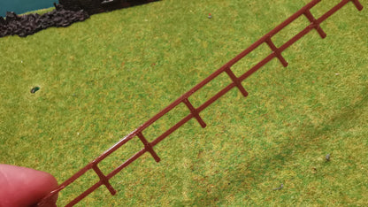 12 Stück "Holz-Zaun" Geländer in Hell oder Dunkel