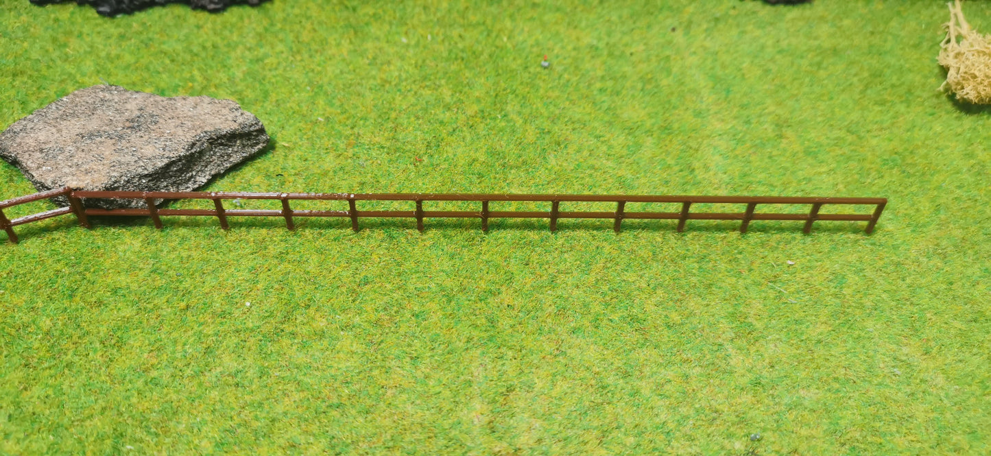 12 Stück "Holz-Zaun" Geländer in Hell oder Dunkel