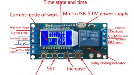 Digitales Zeitrelais XY-LJ02 LCD Timer Modul Relais 6-30V DC 5V USB