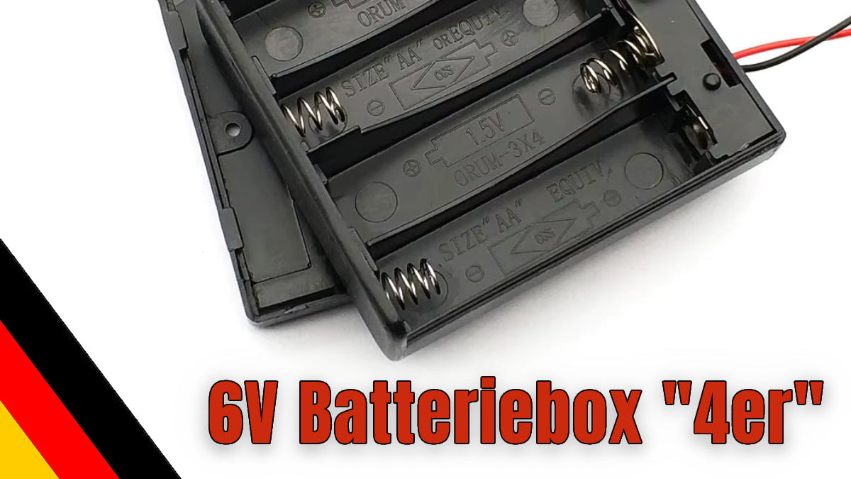6V Batteriehalter für 4x AA-Mignon - Gehäuse mit Schalter