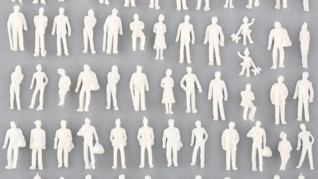 100x Figuren 1:72 (1:76) stehende Passanten Spur 00 - unbemalt