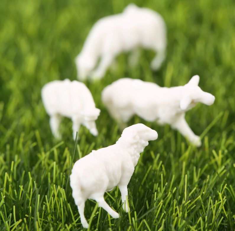 10x Schafe Schafsherde Set - weiß