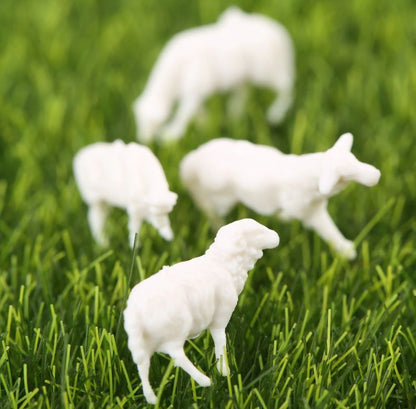 10x Schafe Schafsherde Set - weiß