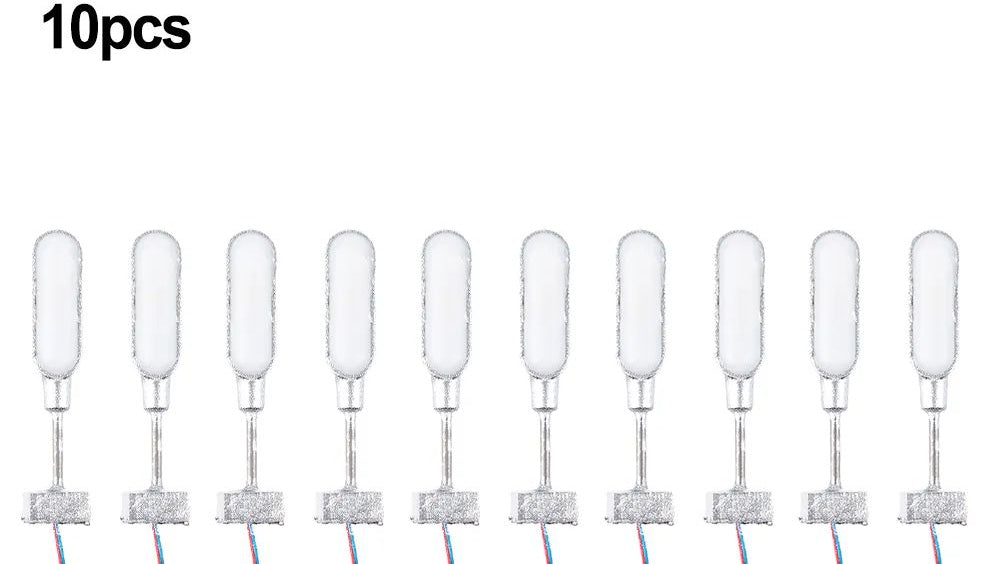 10 Stück Wandlampen LED Straßenlampen 1-flammig für H0 Häuser Gebäude Silber